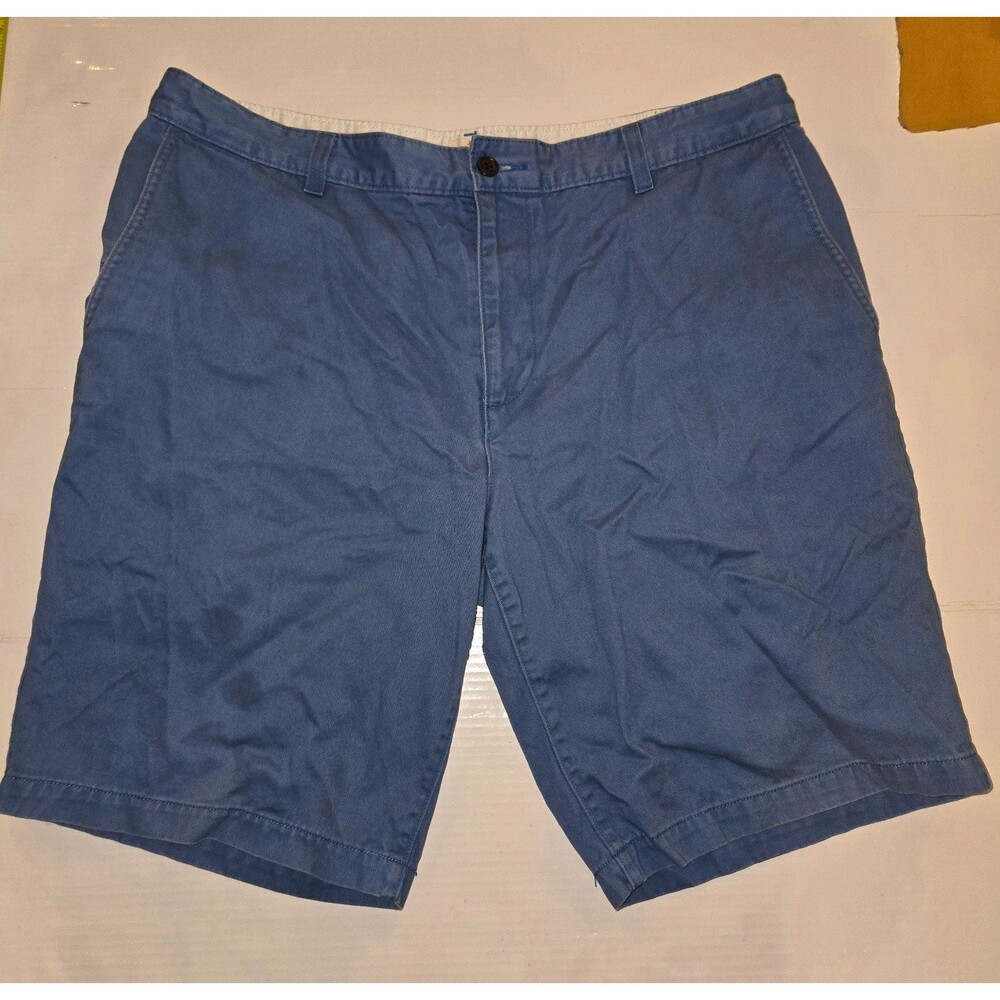 Dockers Men's Blue 100% Cotton Cargo Shorts Solid Flat Front Pockets Size 38